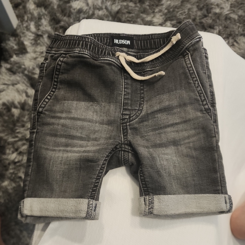 Hudson Jeans Kids Charcoal Denim Shorts